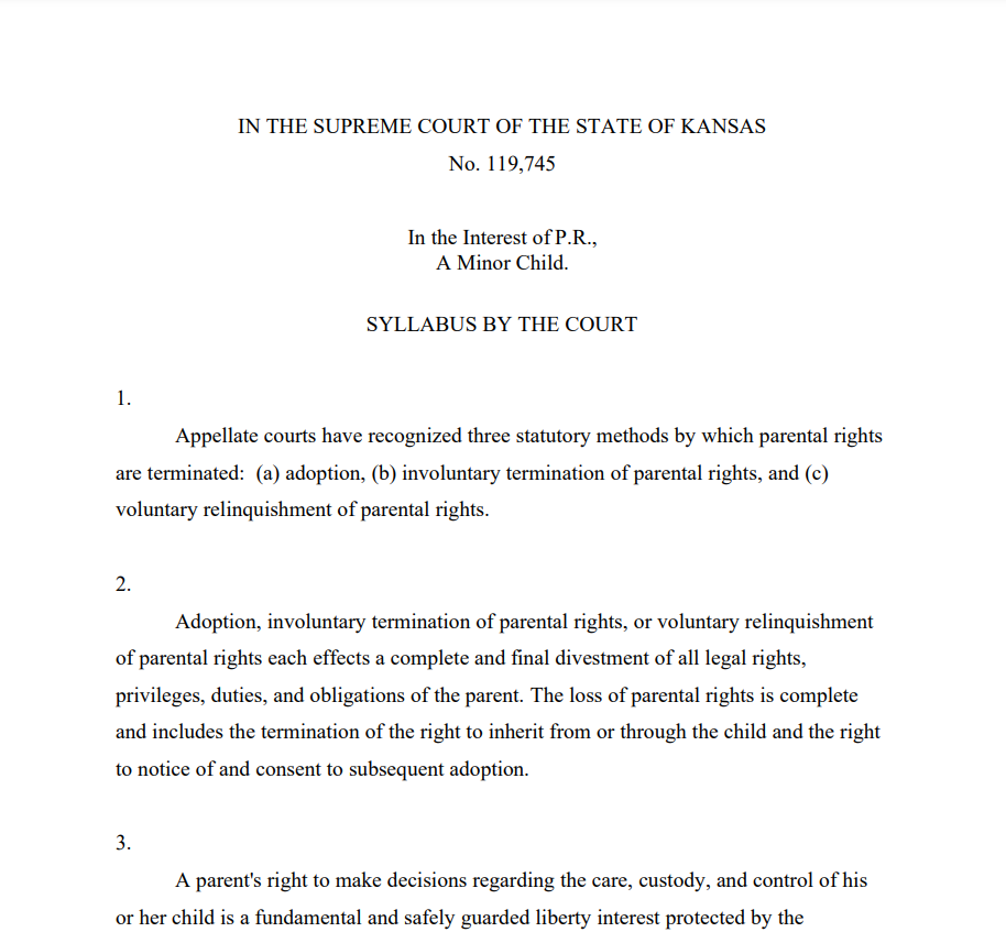 Affidavit of Voluntary Relinquishment of Parental Rights Form Kansas