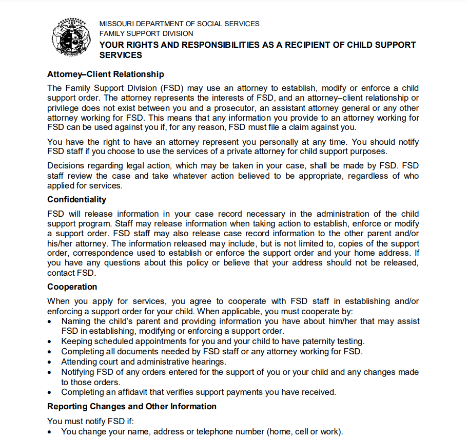 Affidavit of Voluntary Relinquishment of Parental Rights Form Missouri