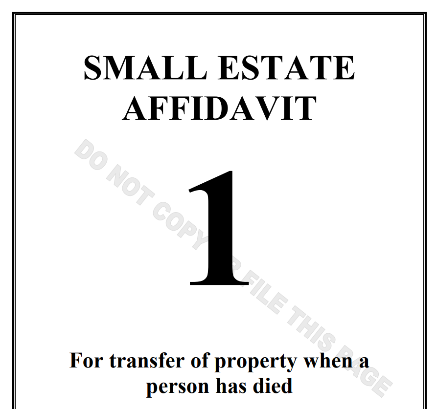 Small Estate Affidavit Form Arizona