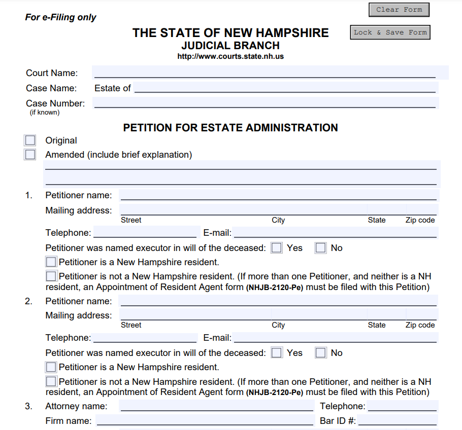 Small Estate Affidavit Form New Hampshire